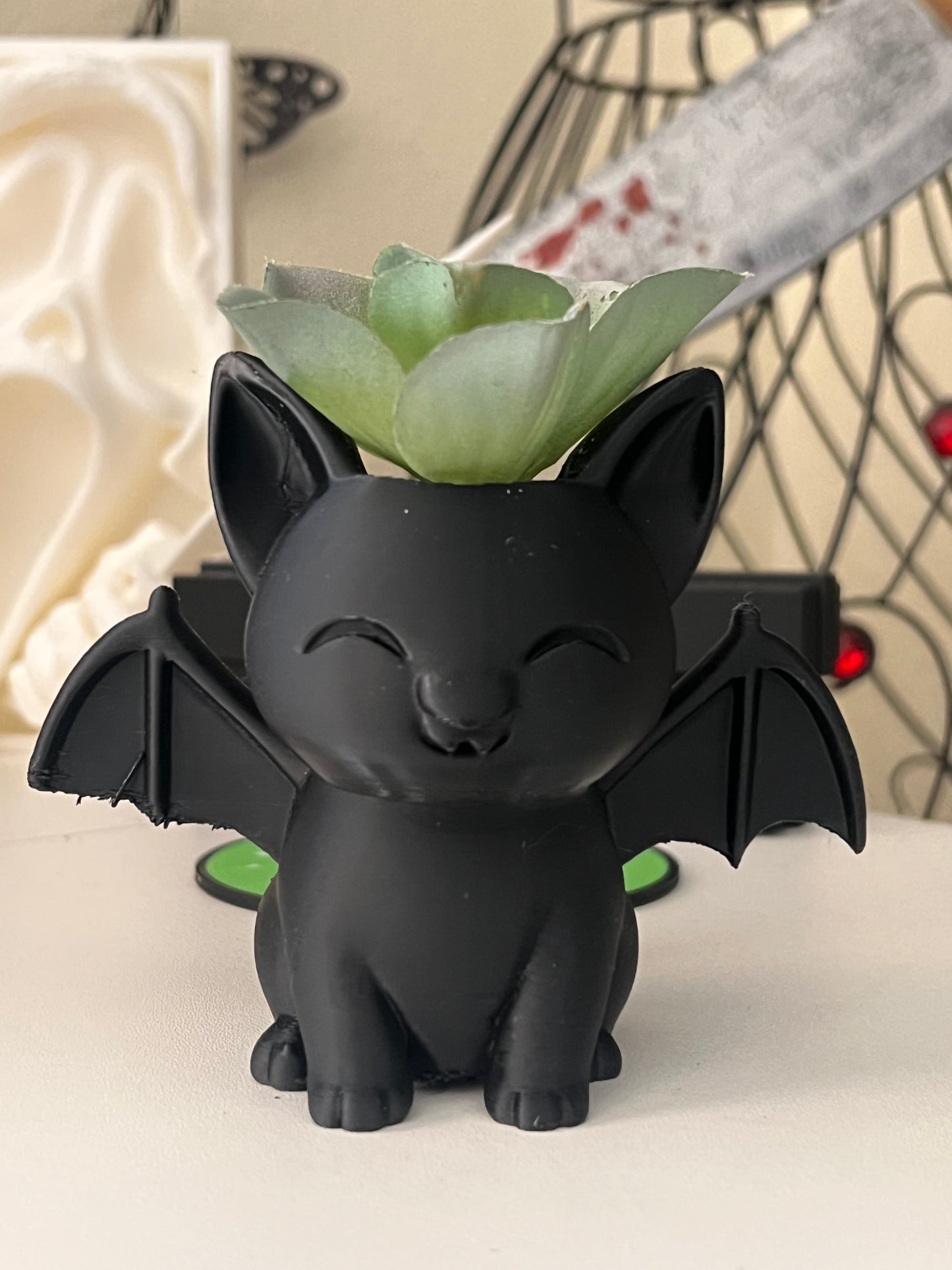 Bat Cat plant holder
