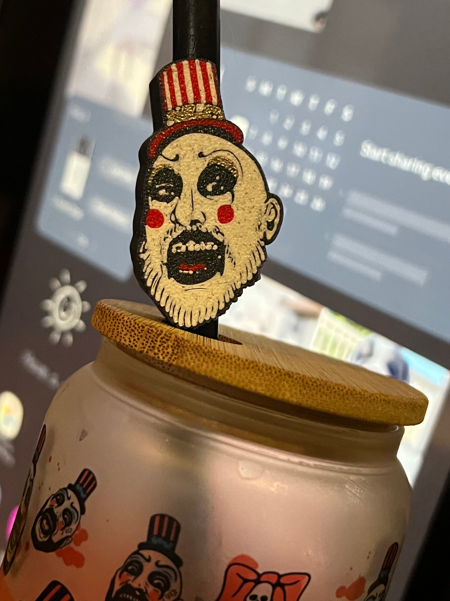 Clown straw toppers
