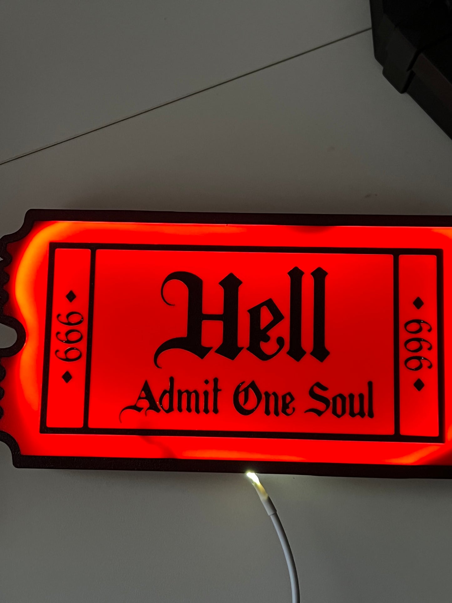 Hell Admit One Light Box