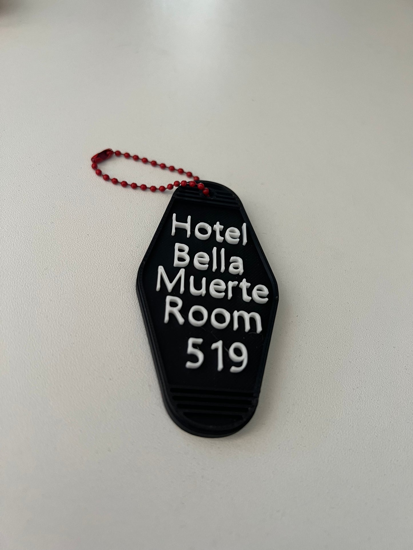 Retro motel keychain