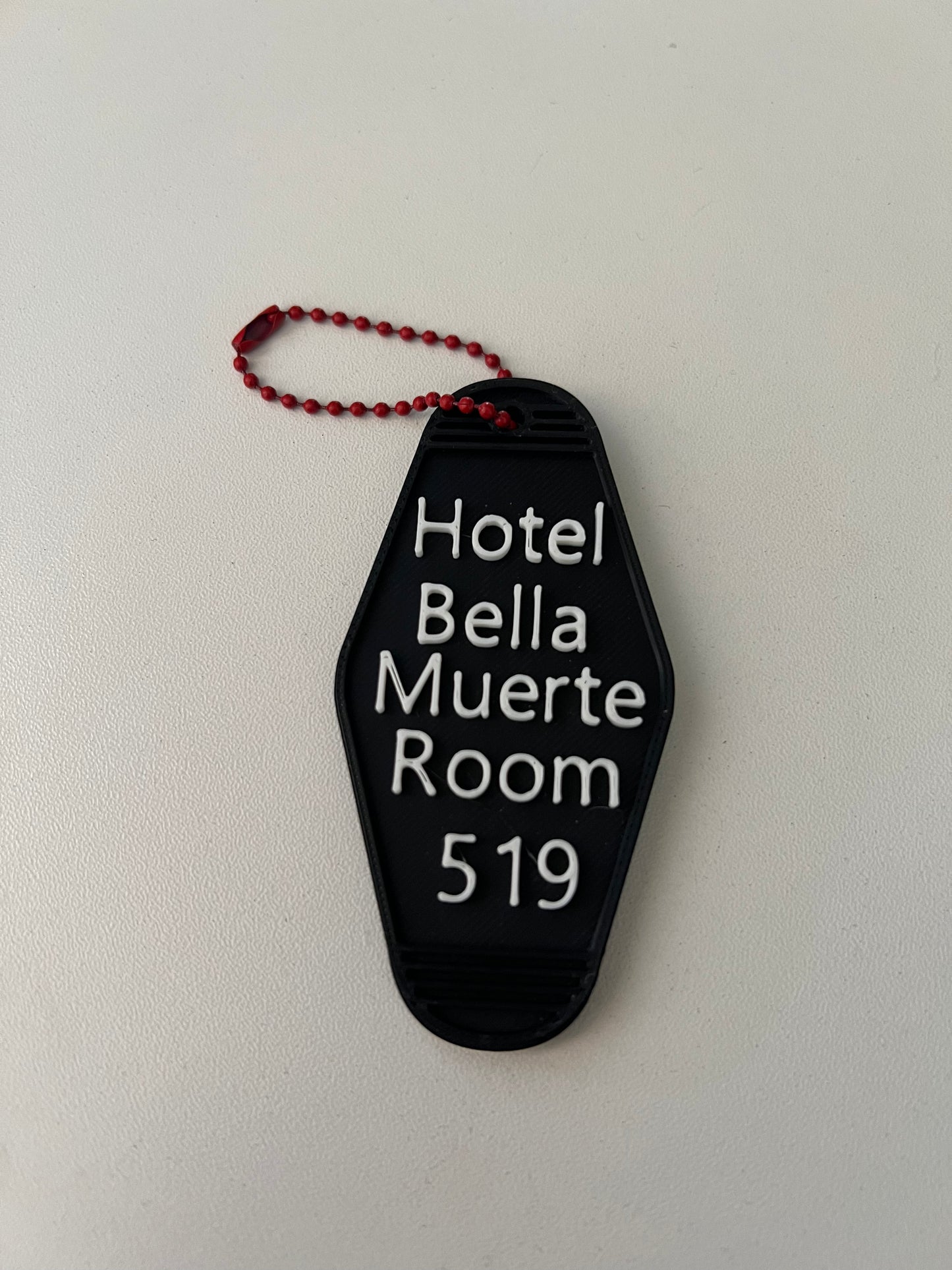 Retro motel keychain