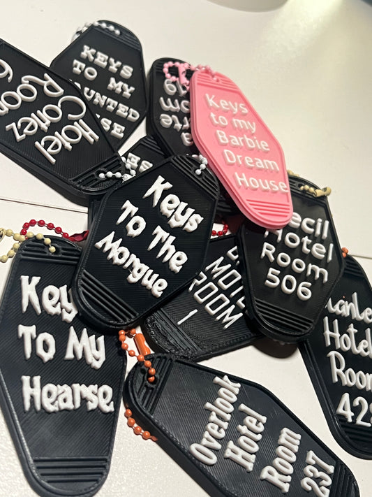 Retro motel keychain