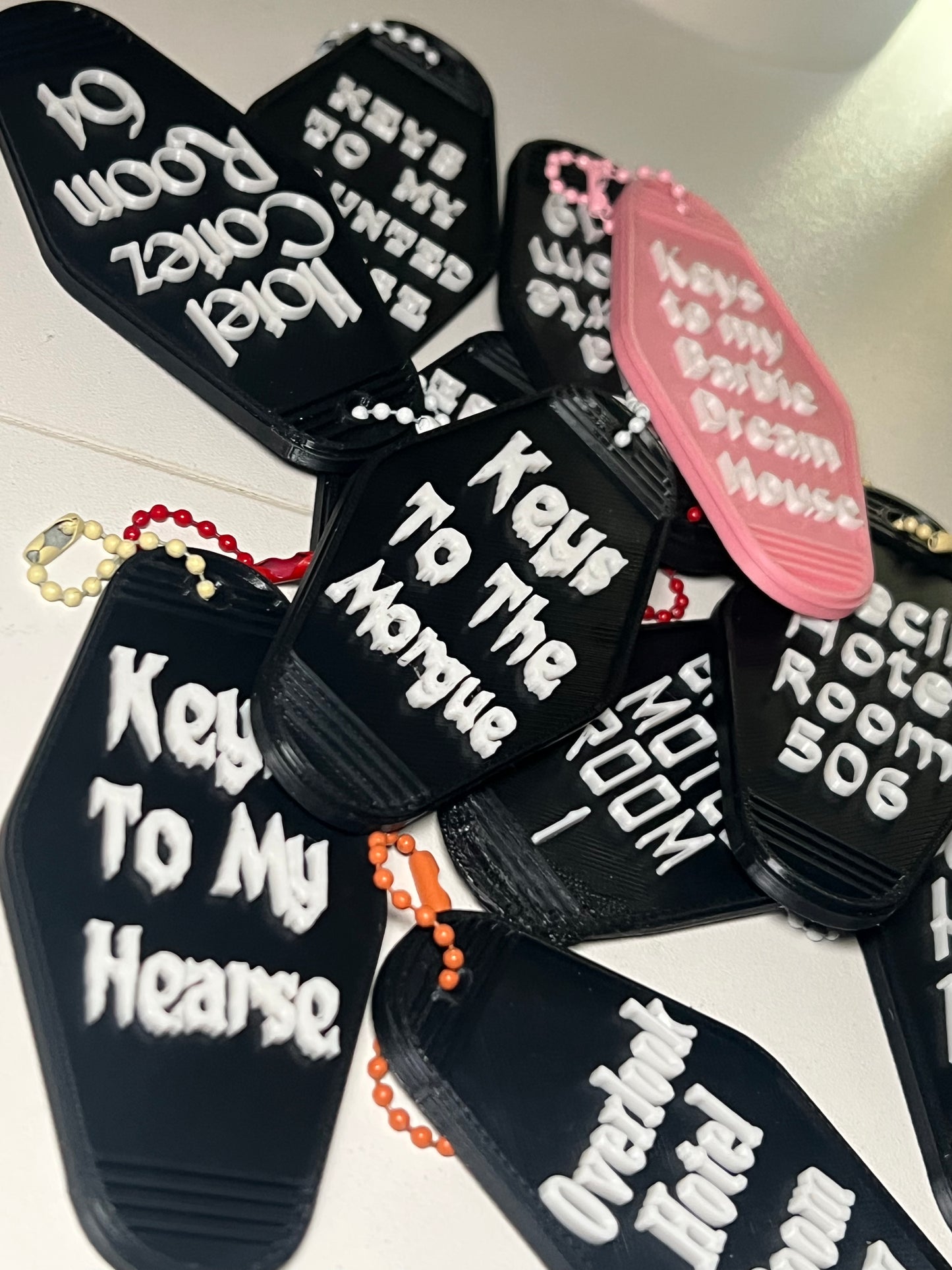 Retro motel keychain