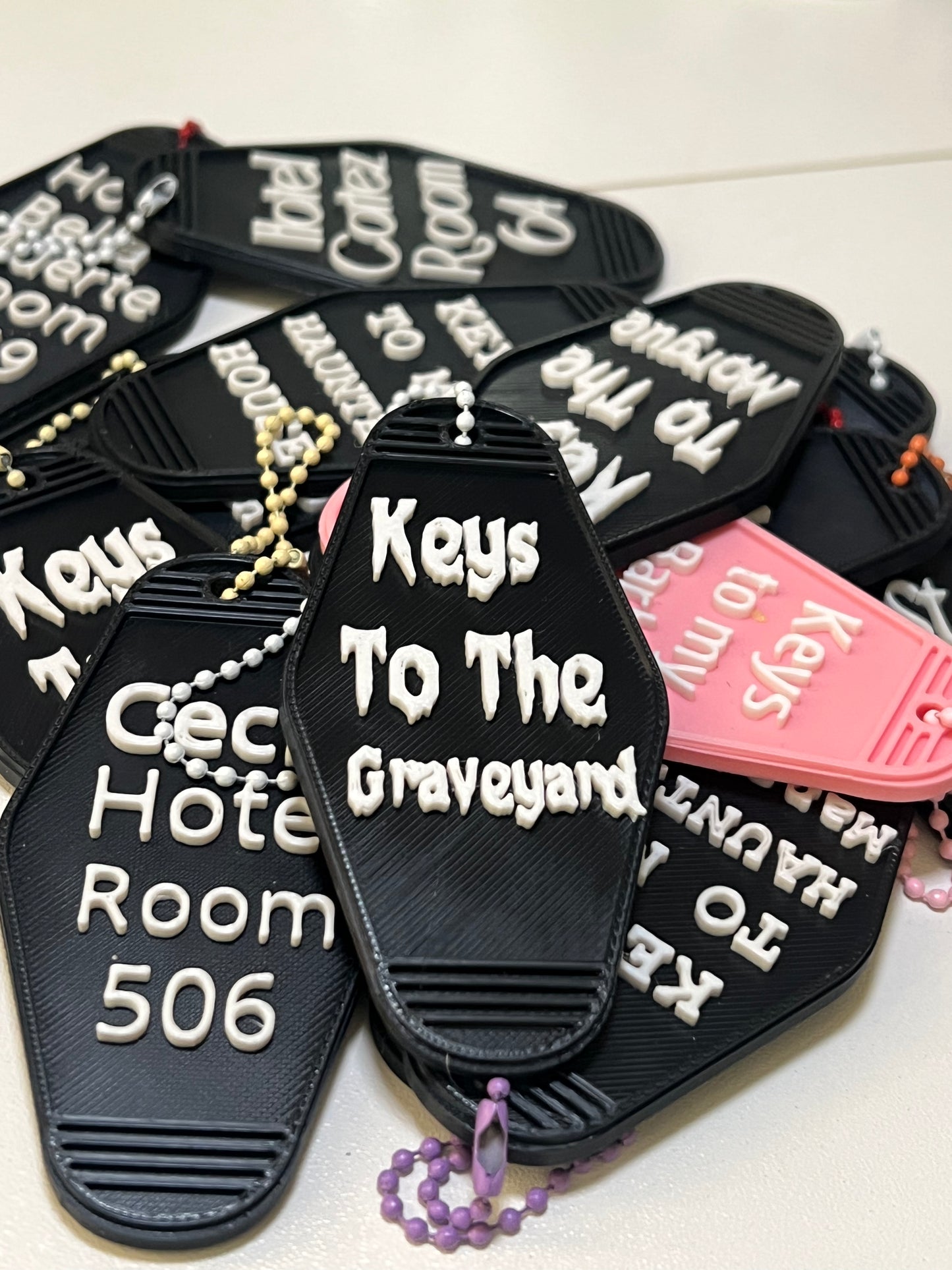 Retro motel keychain