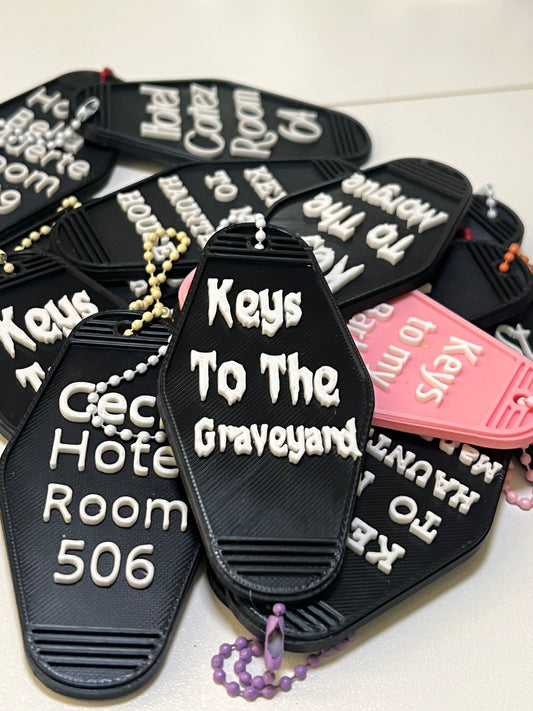 Retro motel keychain